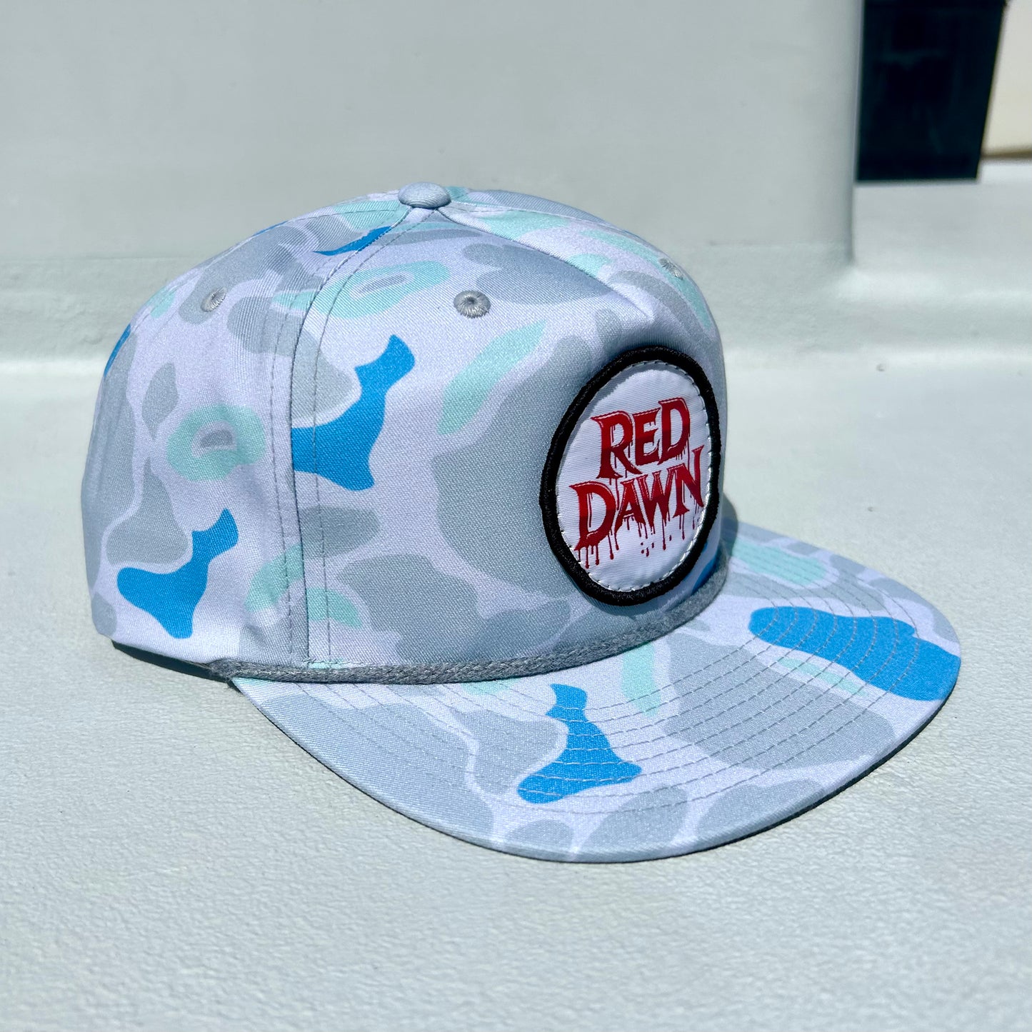 Red Dawn Logo Snapback Hat - Saltwater Camo