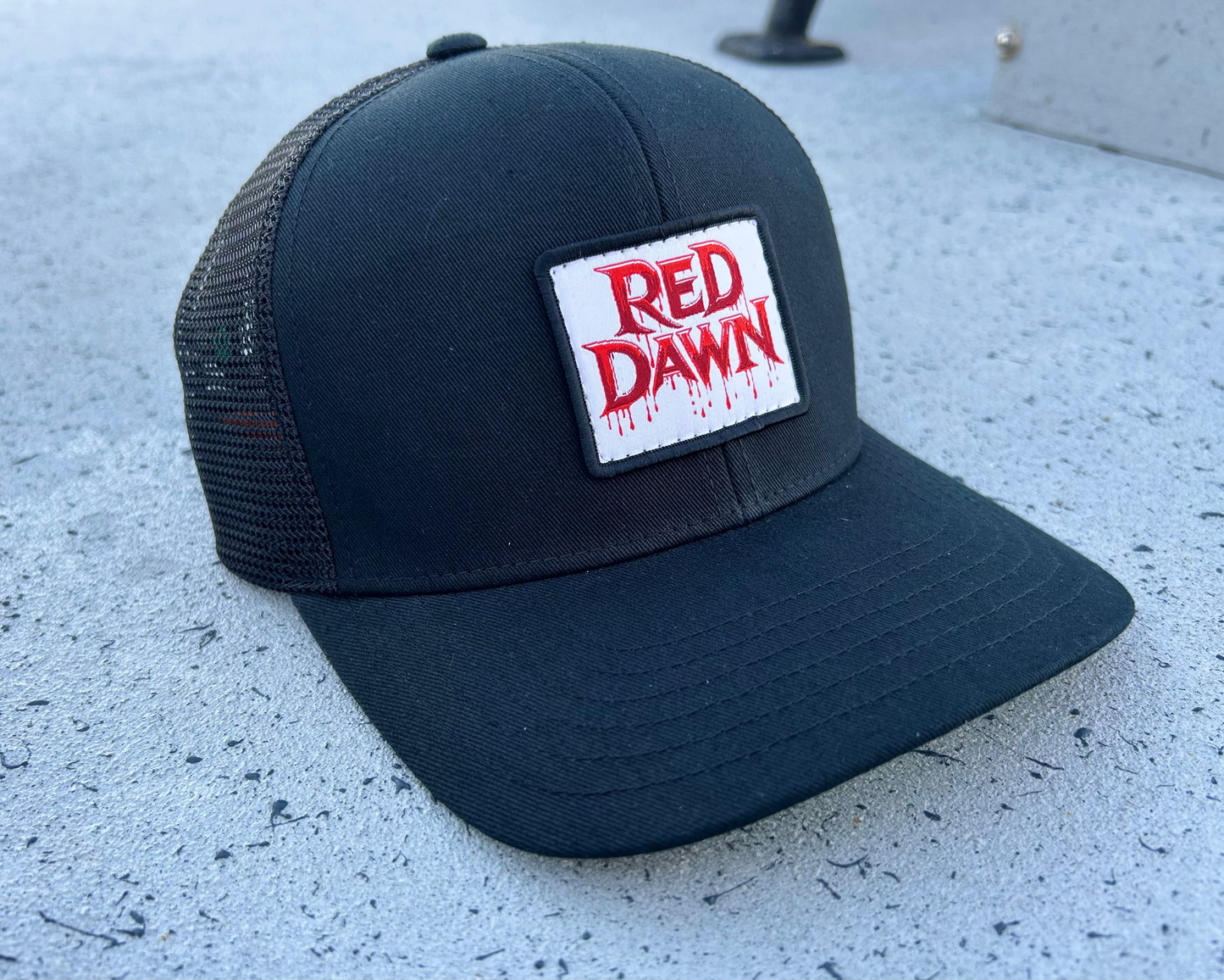 6 Panel Trucker Hat - Black