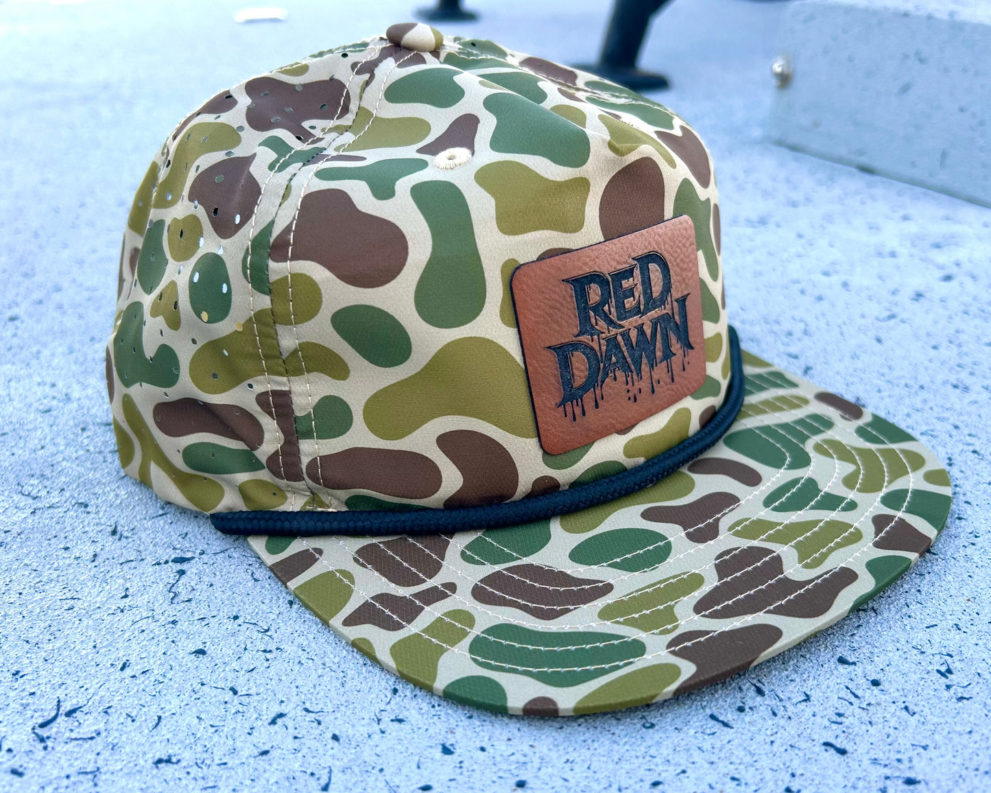 Ultralight Perforated Fishing Hat - Old School Camo