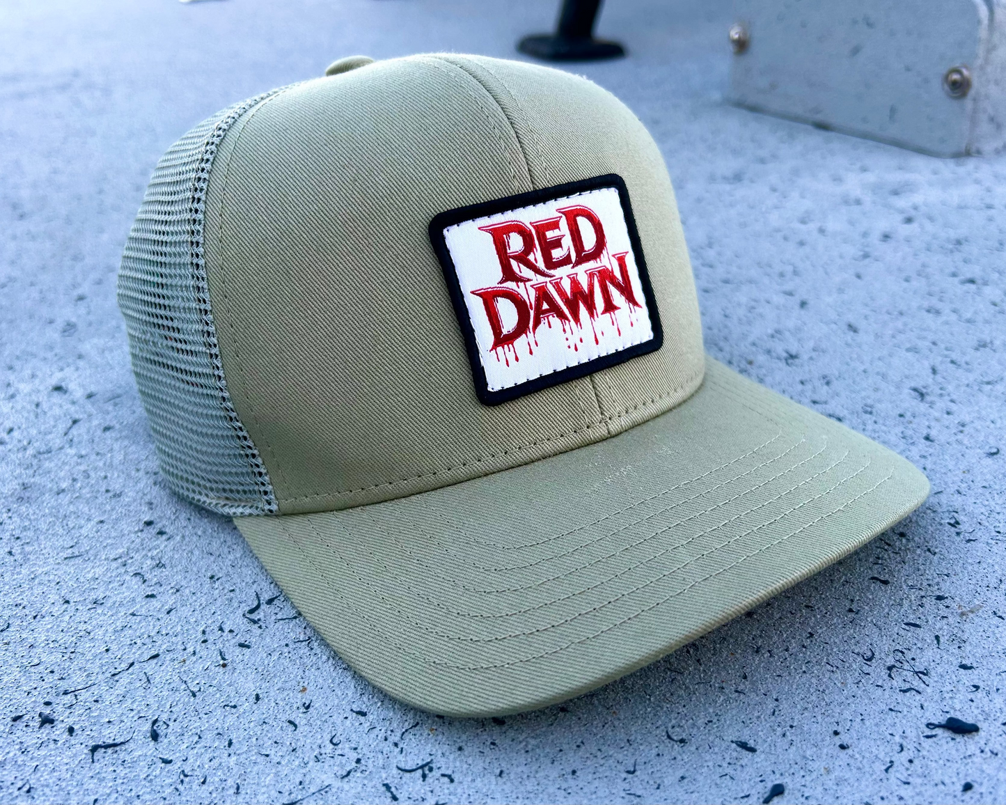 6 Panel Trucker Hat - Olive Green